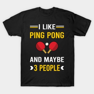 3 People Ping Pong Table Tennis T-Shirt